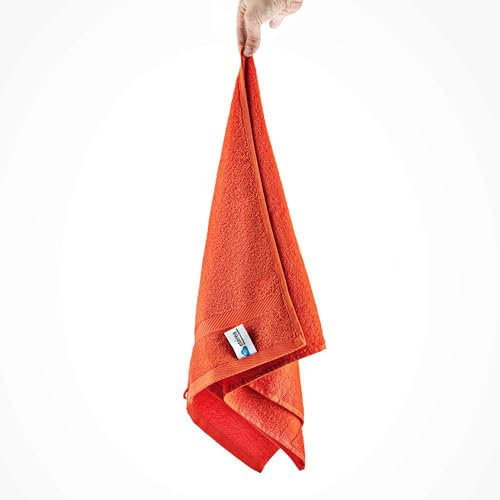 etérea Carli Frottee Handtücher Set - 100% Baumwolle - Oekotex 500 GSM - Bath Towel Frottiertücher - Handtücher Groß, Handtücher 50x100 cm - Orange