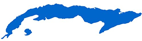 Samunshi® Kuba Insel Aufkleber Autoaufkleber 8 x 1,9cm azurblau