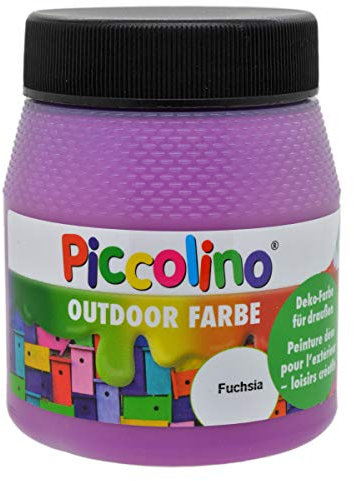 PICCOLINO Outdoor Dekorationsfarbe Fuchsia 250ml - umweltfreundliche Deko Farbe für den Außenbereich