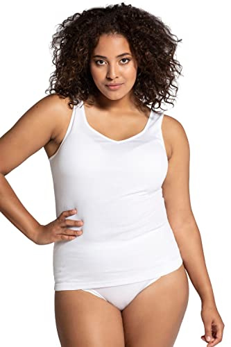 Ulla Popken Damen große Größen Übergrößen Plus Size Unterhemd, V-Ausschnitt, Baumwolljersey 611492