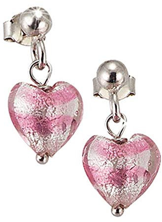 SCOUT Kinderschmuck Ohrstecker 925 Sterling Silber Herz aus Muranoglas 262091100