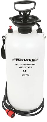 Neilsen CT6730-14L Dust Suppression Water Tank with Pump Handle, Pressure Release Valve, Quick-Release Connector & 3m Hose – Ideal for Disc Cutter Saws