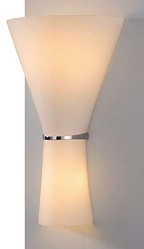 Lampenlux LED Wandlampe Alan Effektlampe Glas Up Down Weiß Chrom Badleuchte Deko