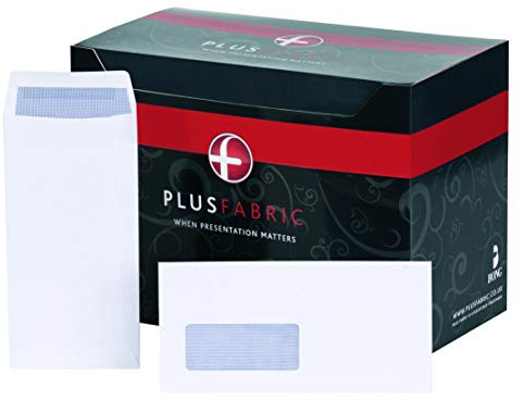 Plus Fabric C5 Prestige White 120gsm Self Seal Pocket Box of 250 Envelopes