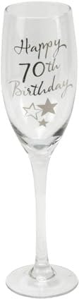 70th Birthday Stars Champagne Flute Glass Gift