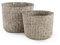 Compactor Set 2 cestas Redondas Trenzado Natural, Tamaño Ø 14 x 11 cm y Ø 16 x 12 cm, RAN6534