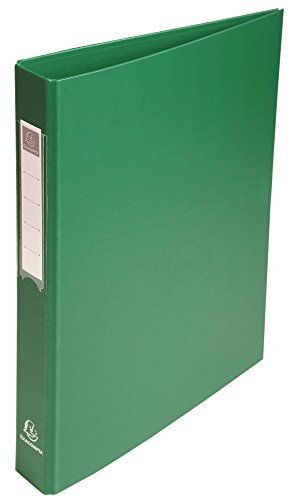 Exacompta 51383E Ringbuch aus festem Karton 1,8mm Kunststoffbezug aussen und innen, 4 Ringe Füllhöhe 25mm für DIN A4 - Grün