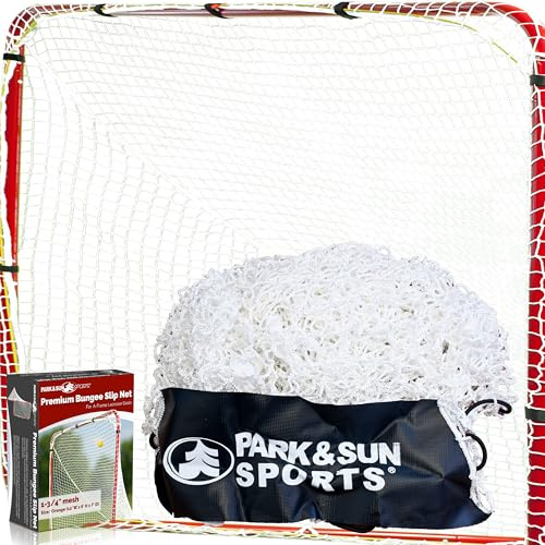 Park & Sun Sports Bungee-Slip-net Nylon Ziel Net (Lacrosse und Fußball/Multisport), Lacrosse-BN, White Net, 6' W x 6' H x 7' D