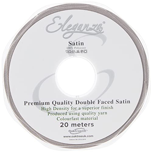 ELEGANZA Double Faced Satin Ribbon 6mm x 20m Silver No.24
