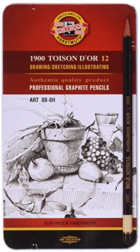 KOH-I-NOOR Toison D'OR 8B-8H Graphitstift, 12 Stück