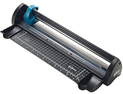 Avery A4 Compact Paper Cutter Trimmer, Black and Teal, 12 Sheet Capacity, A4CT
