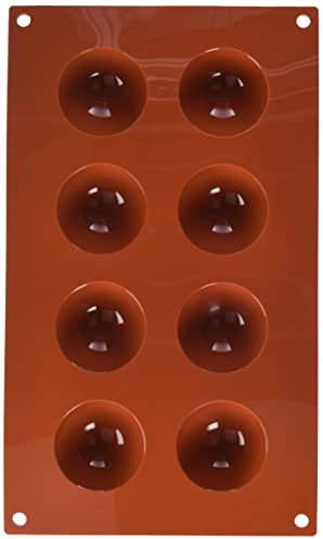 Silikomart | SF004 Stampo in Silicone per Monoporzioni SEMISFERA, Antiaderente, 8 cavità, Confezione da 1 Stampo per Dolci, Ø 50 h 25 mm, Made in Italy