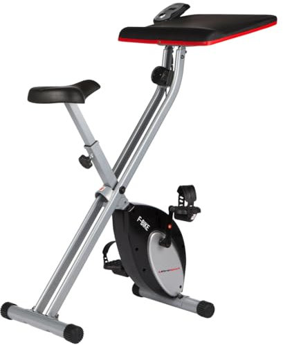 Ultrasport F-Bike Work, Fahrrad mit Arbeitsplatz, Haushaltsgerät, mit manueller Pulssensorkonsole, Peghevole, maximales Gewicht des Benutzers: bis zu 100 kg, Argento/Nero