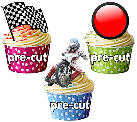 Speedway Kuchen Dekorationen – 12 Esspapier Cup Cake Topper