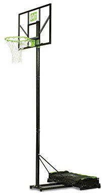 EXIT Toys Comet Versetzbares Basketballbrett auf Rädern mit Dunkring - Inklusive Dunkring und Netz - Backboard in 6 Höhen Verstellbar - Basketball für Kinder und Erwachsene - Grün/Schwarz