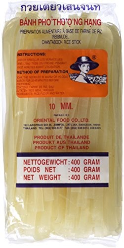 Farmer Reisnudeln – Thailändische, 10 mm breite Reisbandnudeln aus Reismehl – 17 x 400 g