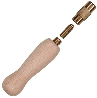 Nähheft Nähahle - hochwertiges Nähwerkzeug zur Verarbeitung von Leder und schweren Stoffen - Leather sewing machine - Leather Awl - Griff für Ledernadel - Vorstecher - Sattlernadel