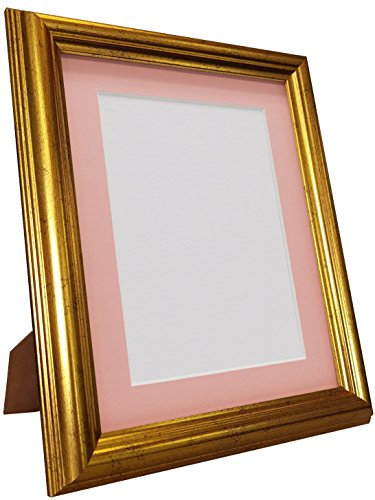 Cadre doré 48 avec passe-partout rose 40 cm x 30 cm Misura foto 30 cm x 25 cm Or