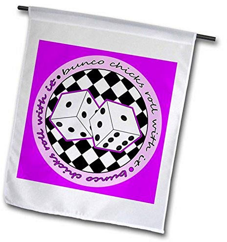 3dRose FL_28503_2 Bunco Küken Rolle mit ihm lila Gartenflagge, 45,7 x 68,6 cm