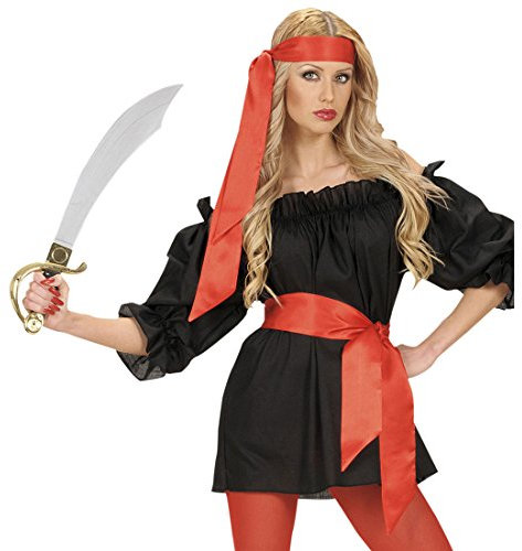 Amakando Satin Haarband Stierkämpfer Satintuch rot Seeräuber Schärpe Piraten Gürtel Karneval Kostüm Zubehör Torero Accessoire Pirat Haartuch