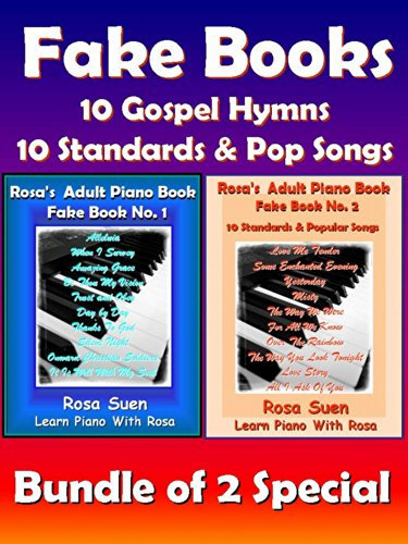 Piano Song Books - Fake Book 1 & 2 - Music Sheet, Song Charts, Reharmonization Chord Charts - 10 Gospel Hymns & 10 Standards and Popular Songs - Bundle of 2 Books: Learn Piano Songs (English Edition)