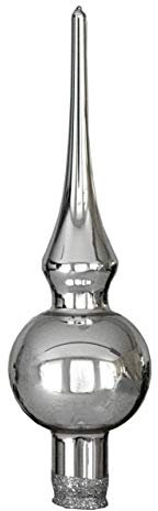 Jingle Bells Lauscha Christbaumspitze Silber Minispitze