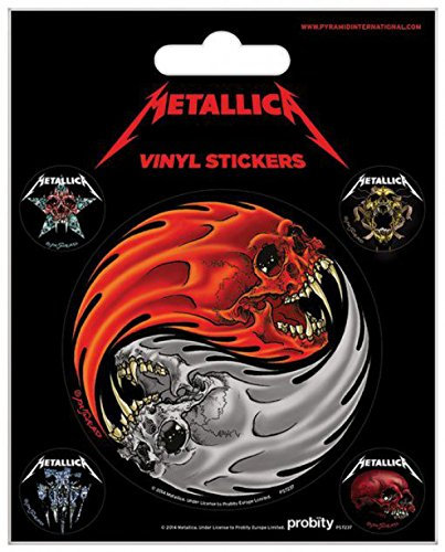 Metallica Yin Und Yang Totenköpfe, Pushead Poster-Sticker Tattoo Aufkleber 12x10 cm