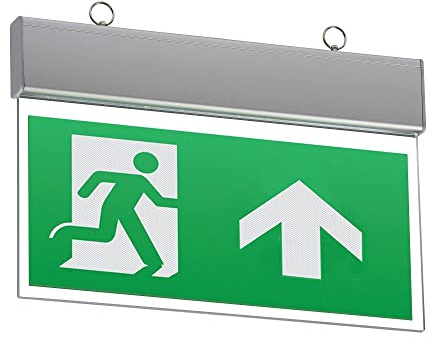 Knightsbridge Emergency Exit Sign Supplied with Up Arrow Legend, 4 W, Green, EMSWING