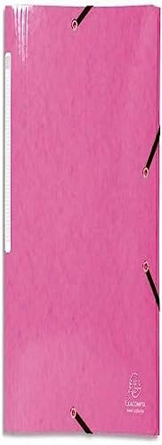 Exacompta - Réf. 55824E - 1 chemise à élastiques Iderama - pochette 3 rabats Maxi Capacity - en carte lustrée pelliculée 425 g/m2 - dim 24 x 32 cm pour format A4 - couleur rose