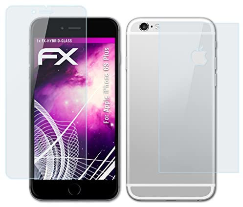 atFoliX Glasfolie kompatibel mit Apple iPhone 6S Plus Panzerfolie, 9H Hybrid-Glass FX Schutzpanzer Folie (1er Set)