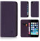 32nd Classic Series - Real Leather Book Wallet Flip Case Cover For Apple iPhone 5, 5S & SE (2016), Real Leather Design With Card Slot, Magnetic Closure and Built In Stand - Aubergine