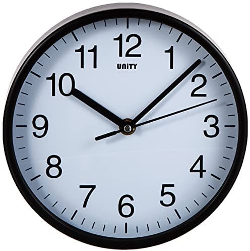 Unity-Wanduhr, Radcliffe, Silent Sweep, Modern, Schwarz, 20 cm