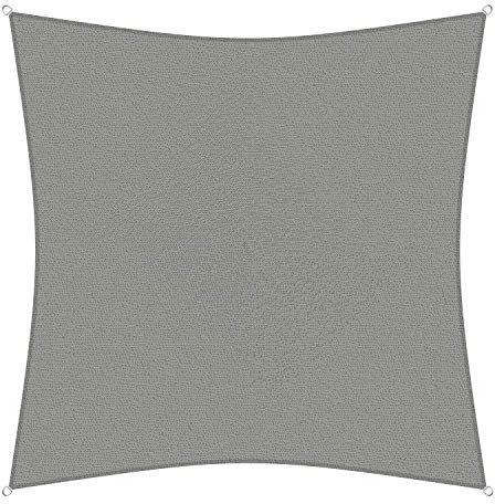 sunprotect 83225 Professional Sonnensegel, 3 x 3 m, Quadrat, Wind- & wasserdurchlässig, grausilber