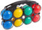 8pc Multicolour Plastic Boules Set - Kids Adults Family Outdoor Garden Beach Camping French Petanque Boccia Bowls Game - By Redwood