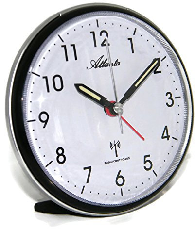 Atlanta 1828-7 Funkwecker Wecker Kunststoff Analog Licht Alarm schwarz