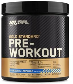 Optimum Nutrition Gold Standard Pre-Workout, Vitamin D for Immune Support, with Creatine, Beta-Alanine, and Caffeine for Energy, Keto Friendly, Blueberry Lemonade, 30 Servings (Packaging May Vary)