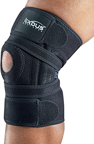 EXOUS BODYGEAR Knee Brace For Women & Men For Arthritis Acl, Mcl Pain Patented 4-way Adjustable Wraparound Support Dual Side Stabilizer For Patella Stability
