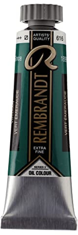 Rembrandt Ölfarbe Tube - Extrafein - 15 ml Chromoxidgrün feurig 616 - Höchste Lichtechtheit - Künstlerqualität - Butterige Konsistenz