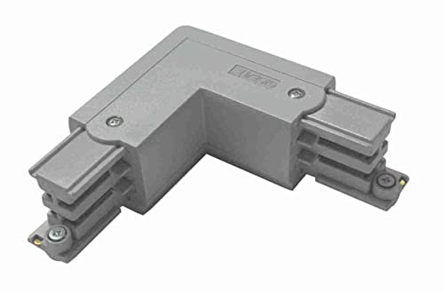 GlobalTrac 3-Phasenstromschiene L-Kupplung Schutzleiter außen grau silbergrau