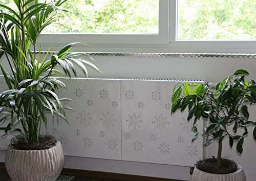 Heizkörperverkleidung 60 x 60 cm Design: Flower, weiß (SET=2 Stück) Marke: Szagato (Heizkörper-abdeckung für Heizkörper/Heizung Heizungs-verkleidung Heizkörper-verkleidung Heizungs-abdeckung)