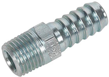 Sealey Ac09 Screwed Tailpiece Male 1/4Bspt - 3/8 Hose Pack of 5