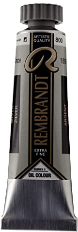Rembrandt Ölfarbe - 15 ml Silber 800 - Hohe Lichtechtheit - Butterartige Konsistenz - Professionelle Künstlerqualität - Made in Netherlands