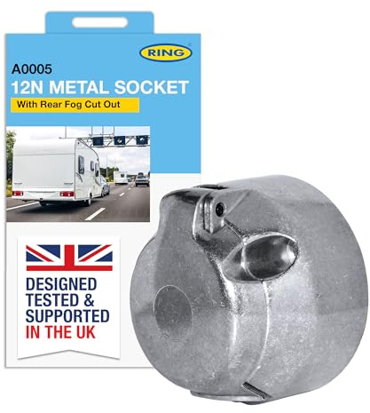 Ring 12N Metal Socket with Rear Fog Cut Out for Horseboxes, Trailers | Durable Metal Construction, Easy Installation, Universal Compatibility, Enhanced Safety Feature