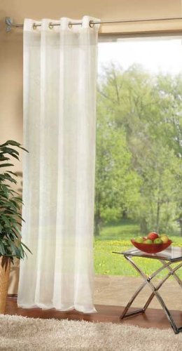 Gardinenbox Voile Ösen Schal Uni, HxB 245x140 cm, Creme, 20332