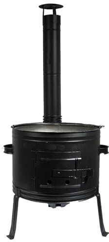 Set Ungarischer Ofen + Gulaschkessel Topf Eisen 14 Liter Gulaschkanone Holzofen Suppenkessel