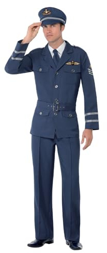 Smiffys WW2 Air Force Captain CostumeM - Size 38 in-40 inBlue
