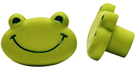 Möbelknopf Schrankknopf fürs Kinderzimmer Modell Grüner Frosch Gesamtbreite 35mm