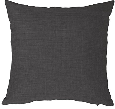 Kissenbezug 50x50 cm anthrazit mit Reißverschluss Struktur Leinenoptik Kissen für Sofa Wurfkissen