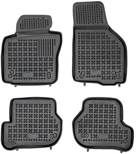 200206 Gummimatten mit Rand für VW Golf 5 V (Typ 1K) Limousine+Kombi / VW Golf 6 VI (Limo+Kombi) / Skoda Octavia II (Typ 1Z) (Alle Modelle) / Seat Leon II (Typ 1P)