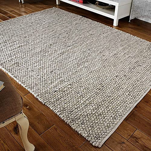 Rugs Direct Rug, 100% Wool, Grey, 120cm x 170cm